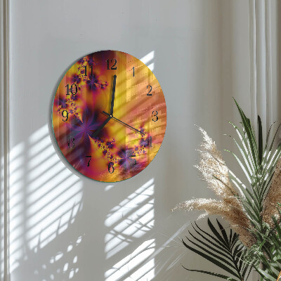 Wanduhr rund Blumen
