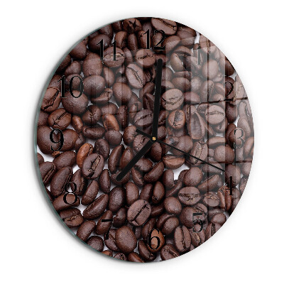 Wanduhr rund Kaffeebohnen