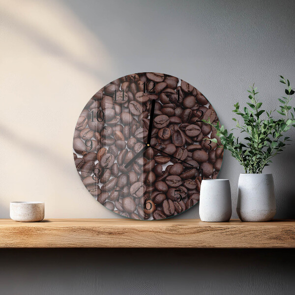 Wanduhr rund Kaffeebohnen