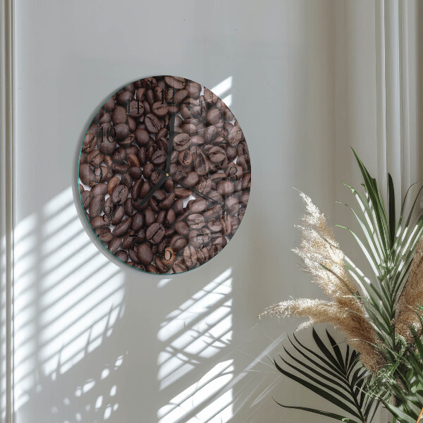 Wanduhr rund Kaffeebohnen