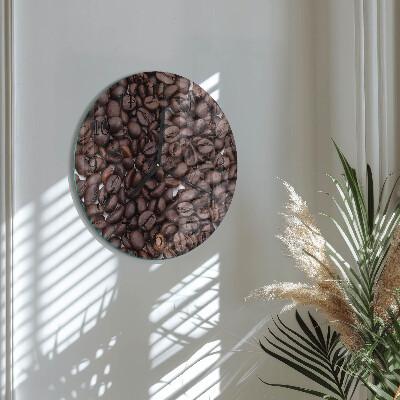 Wanduhr rund Kaffeebohnen
