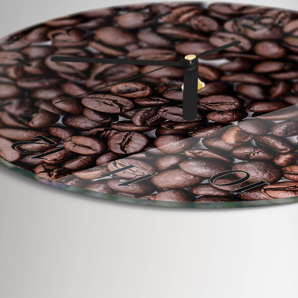 Wanduhr rund Kaffeebohnen