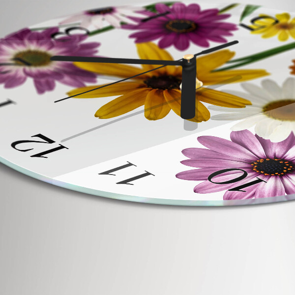 Wanduhr rund Blumen