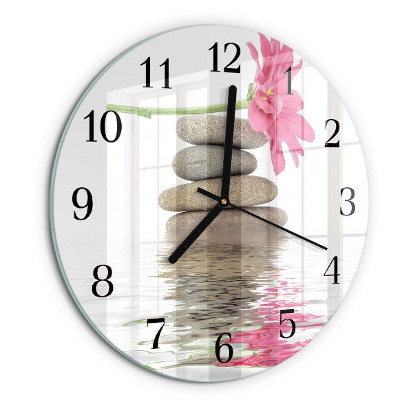 Wanduhr rund Steine