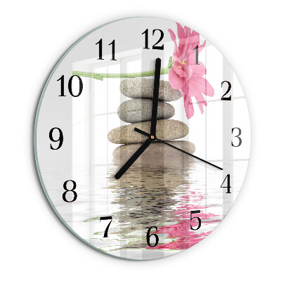 Wanduhr rund Steine
