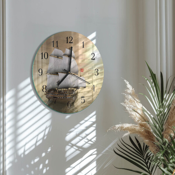 Wanduhr rund Schiff