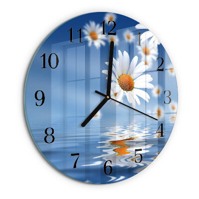 Wanduhr rund Blume