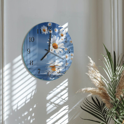 Wanduhr rund Blume