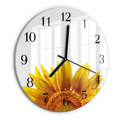 Wanduhr rund Blume