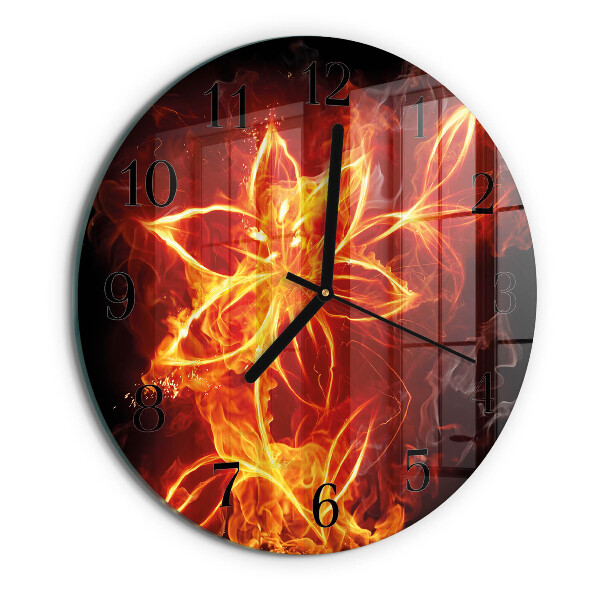 Wanduhr rund Feuerblume