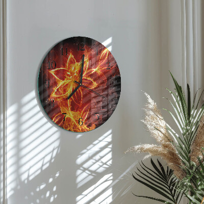 Wanduhr rund Feuerblume