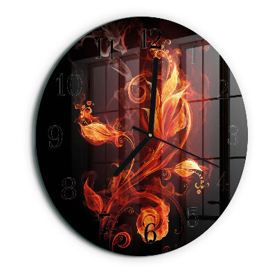 Wanduhr rund Feuerblume