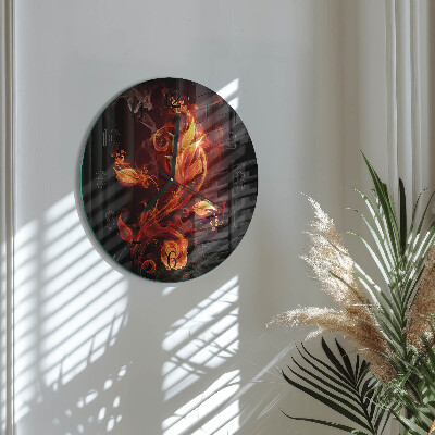 Wanduhr rund Feuerblume