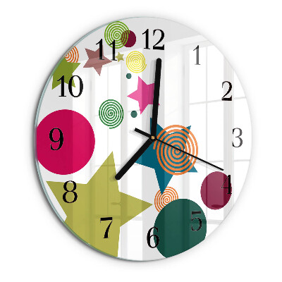 Wanduhr rund Sterne