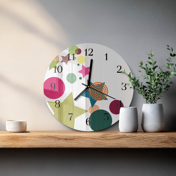 Wanduhr rund Sterne
