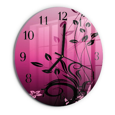 Wanduhr rund Blumenkunst