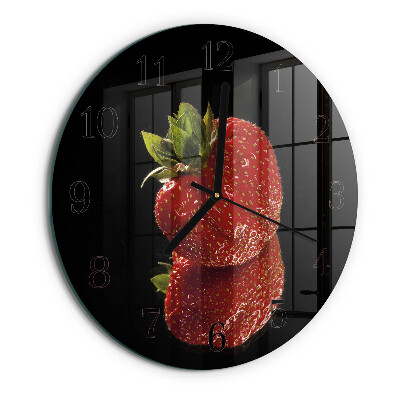 Wanduhr rund Erdbeere