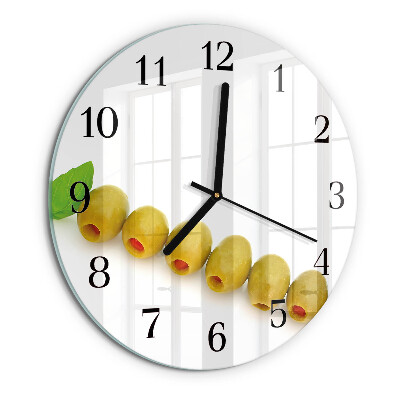 Wanduhr rund Oliven