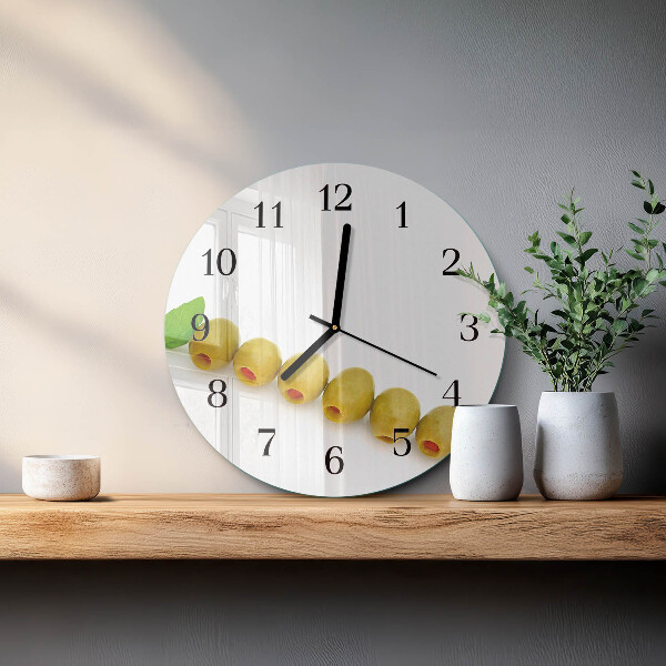 Wanduhr rund Oliven