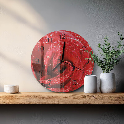 Wanduhr rund Rose