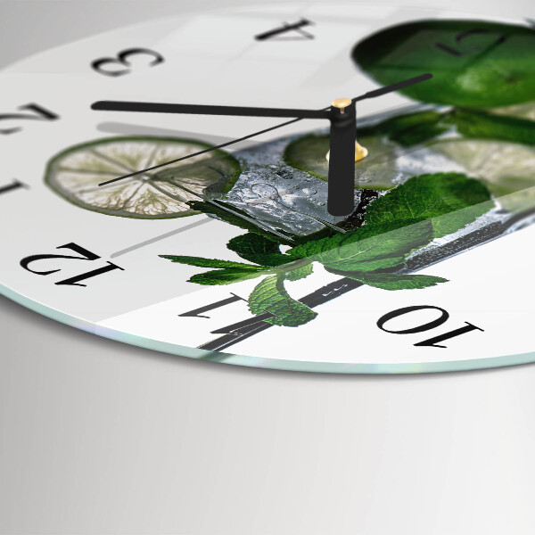 Wanduhr rund Limette und Minze
