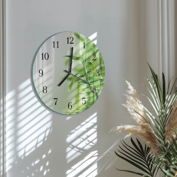 Wanduhr rund Bambus