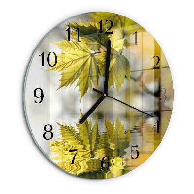 Wanduhr rund Ahornblatt