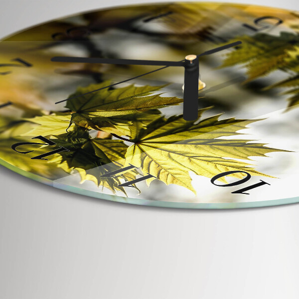 Wanduhr rund Ahornblatt