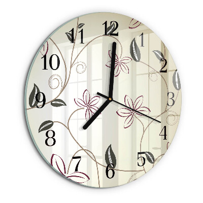 Wanduhr rund Blumenkunst