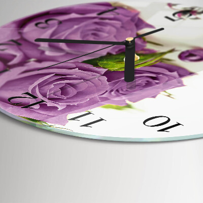 Wanduhr rund Rosen