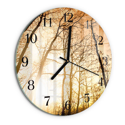 Wanduhr rund Bäume