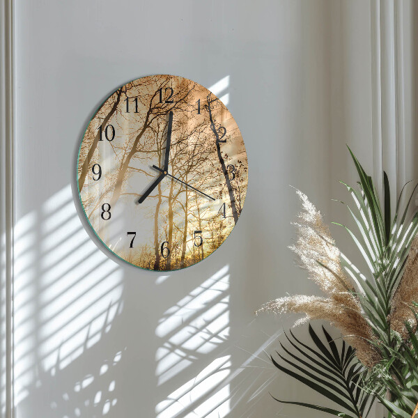 Wanduhr rund Bäume