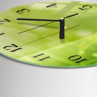 Wanduhr rund Gras