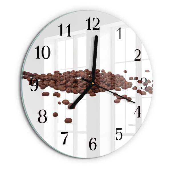 Wanduhr rund Kaffeebohnen