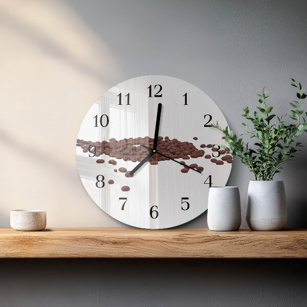 Wanduhr rund Kaffeebohnen