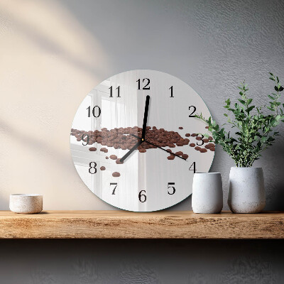 Wanduhr rund Kaffeebohnen