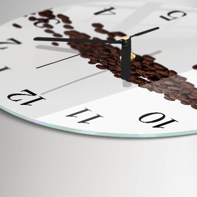 Wanduhr rund Kaffeebohnen