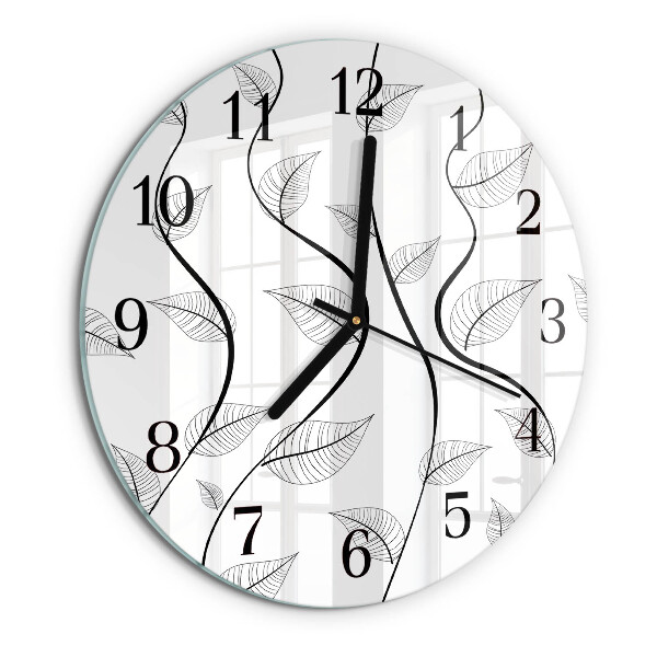 Wanduhr rund Die Kunst der Blätter