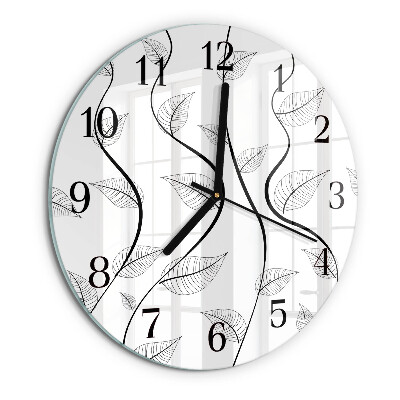 Wanduhr rund Die Kunst der Blätter