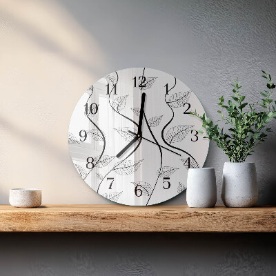Wanduhr rund Die Kunst der Blätter