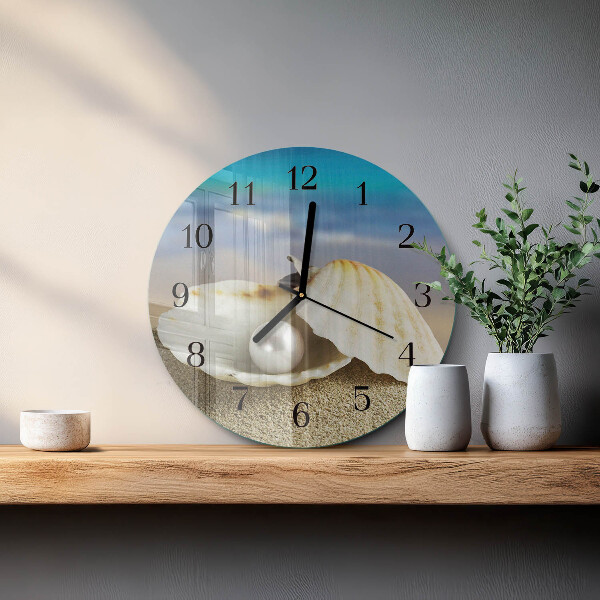 Wanduhr rund Muschelperle