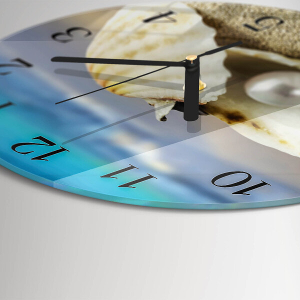 Wanduhr rund Muschelperle