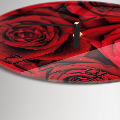 Wanduhr rund Rosen