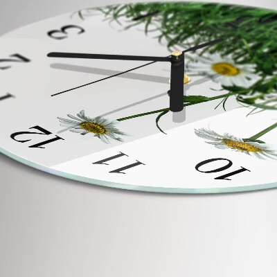 Wanduhr rund Gänseblümchen
