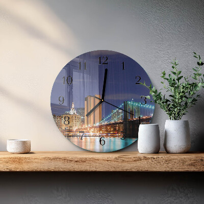 Wanduhr rund Horizontale Brücke