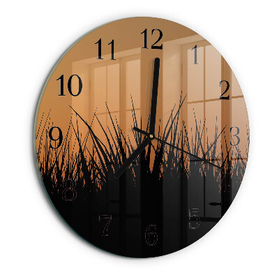 Wanduhr rund Gras
