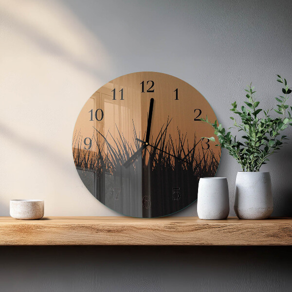Wanduhr rund Gras