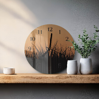 Wanduhr rund Gras