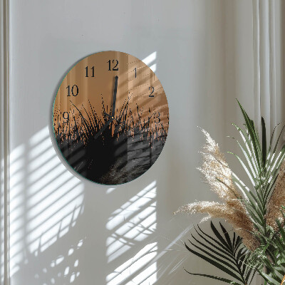 Wanduhr rund Gras