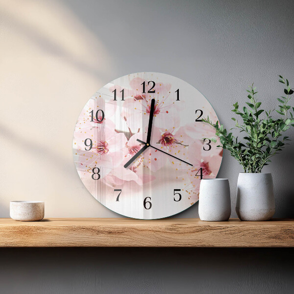 Wanduhr rund Blumen